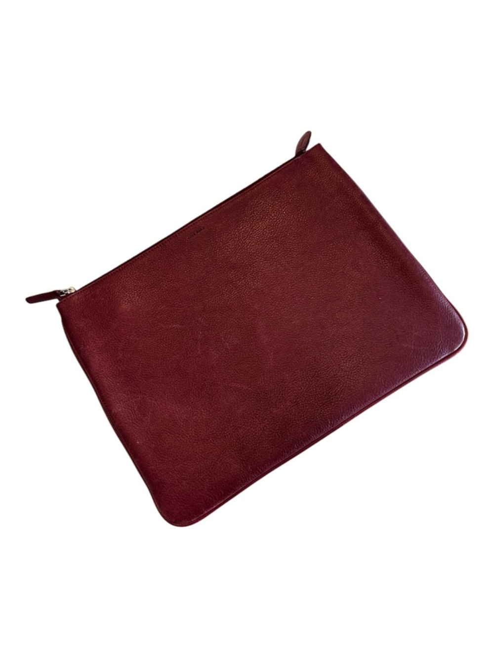 Cole Haan | Large Burgundy Leather Zip Pouch